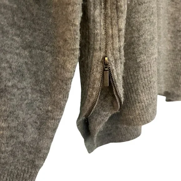 Women's Topshop Gray Side Zip Sweater Size 8 - Picture 6 of 9